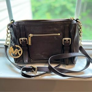 Dark Brown Genuine Leather Michael Kors Shoulder/ Crossbody Purse